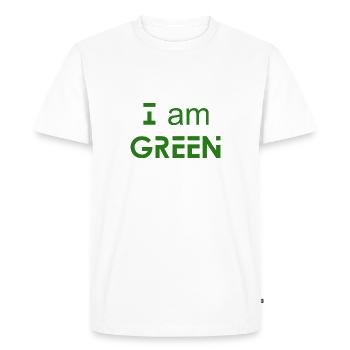 I am GREEN - Sensibilisation à l’environnement - T-shirt Premium bio Homme - blanc - Devant - Nico (187cm)