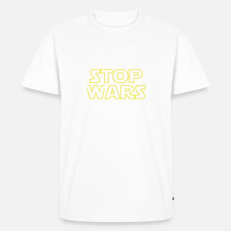 Stop wars Sprüche - Männer Premium Bio T-Shirt - Weiß