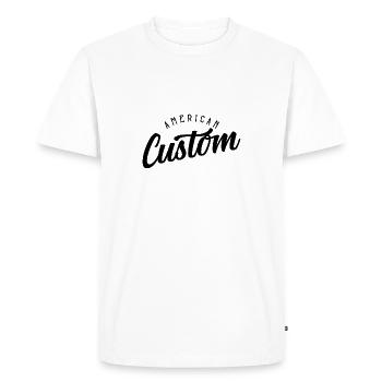 American Custom - Men's Premium Organic T-Shirt - white - Front - Nico (187cm)