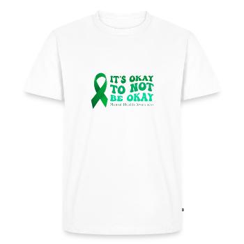 c’est normal de ne pas être bien Sensibilisation à la santé mentale - T-shirt Premium bio Homme - blanc - Devant - Nico (187cm)
