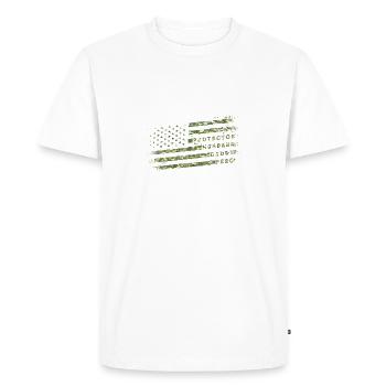 Husband Daddy Protector Hero Merica USA Flag - Men's Premium Organic T-Shirt - white - Front - Nico (187cm)