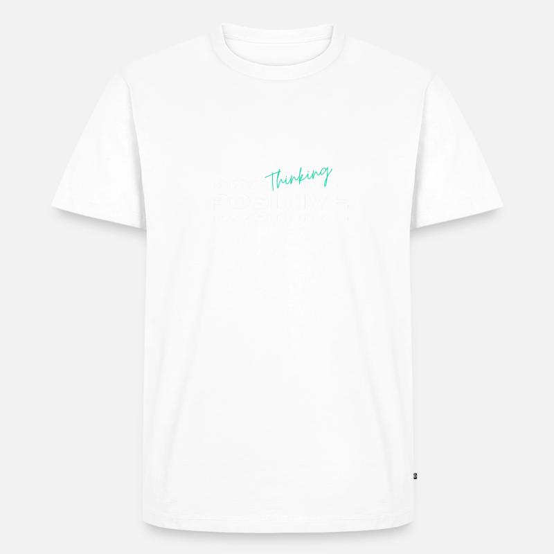 Thinking Positive - Männer Premium Bio T-Shirt - Weiß