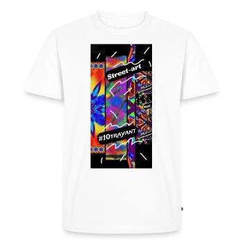 Street art 5 4000 - T-shirt Premium bio Homme - blanc - Devant - Nico (187cm)