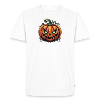 Citrouille horrible, fête halloween, morbide - T-shirt Premium bio Homme - blanc - Devant - Nico (187cm)