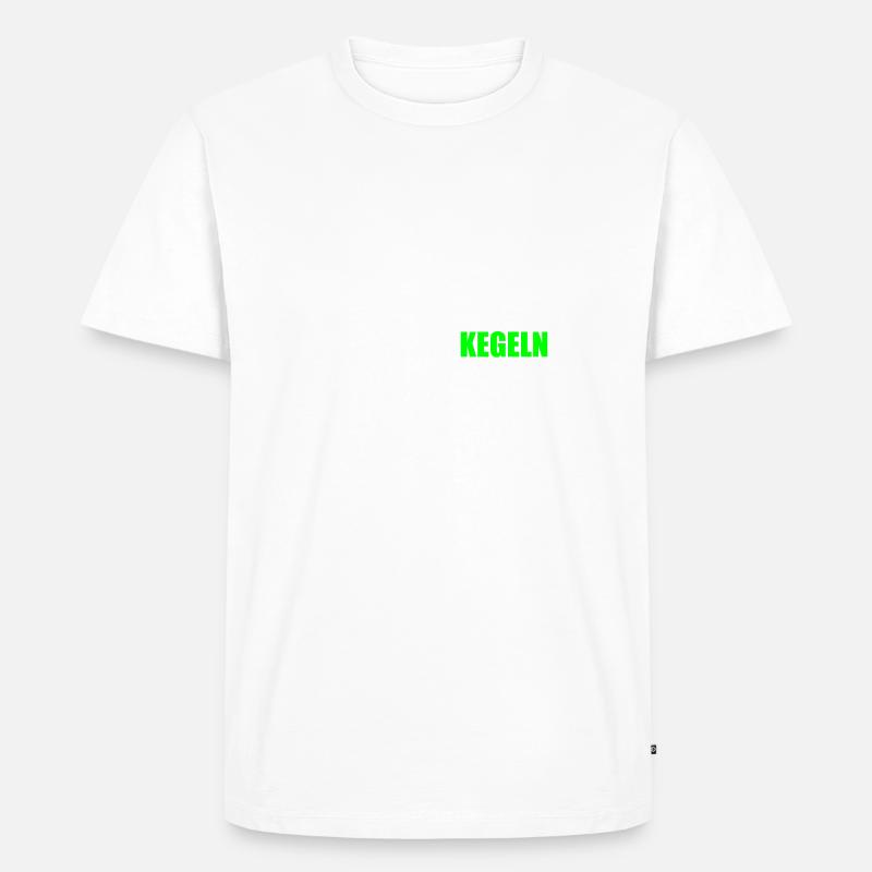 Evolution Kegeln - Männer Premium Bio T-Shirt - Weiß