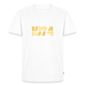1974 - T-shirt Premium bio Homme - blanc - Devant - Nico (187cm)