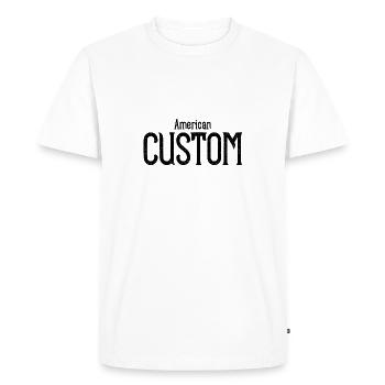American Custom - Men's Premium Organic T-Shirt - white - Front - Nico (187cm)