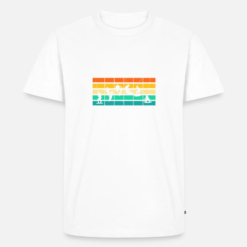 Retro Wakeboarder Wakeboard Wakeboarding - Männer Premium Bio T-Shirt - Weiß