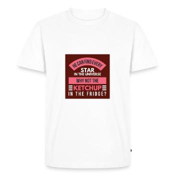 Togs2Tease - Il ne trouve pas le ketchup - T-shirt Premium bio Homme - blanc - Devant - Nico (187cm)