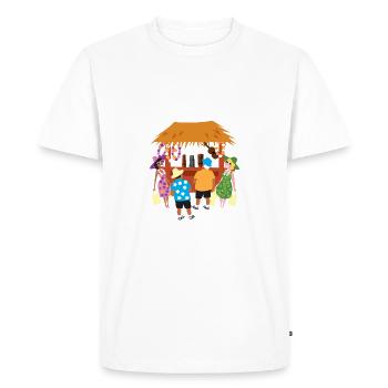 Touristes Tiki Shopping - T-shirt Premium bio Homme - blanc - Devant - Nico (187cm)
