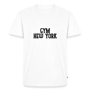 Salle de sport New York - T-shirt Premium bio Homme - blanc - Devant - Nico (187cm)