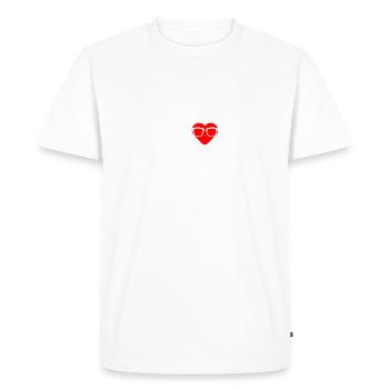 I Love Nerds tshirt - I Heart Nerds - Men's Premium Organic T-Shirt - white - Front - Nico (187cm)
