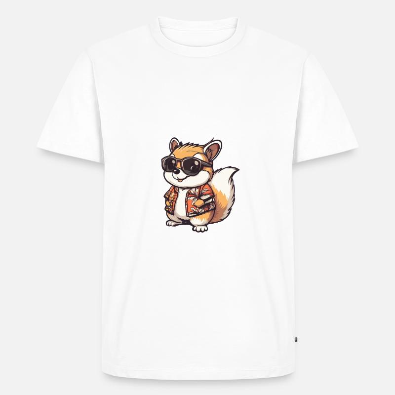 Eichhörnchen Comic Urlaub - Männer Premium Bio T-Shirt - Weiß