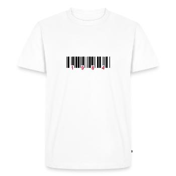 barcode 1984 - Men's Premium Organic T-Shirt - white - Front - Nico (187cm)