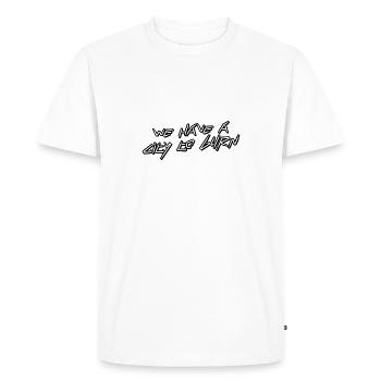 Nous avons une ville à brûler - T-shirt Premium bio Homme - blanc - Devant - Nico (187cm)