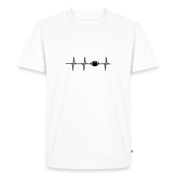 Mon coeur bat pour le football - T-shirt Premium bio Homme - blanc - Devant - Nico (187cm)