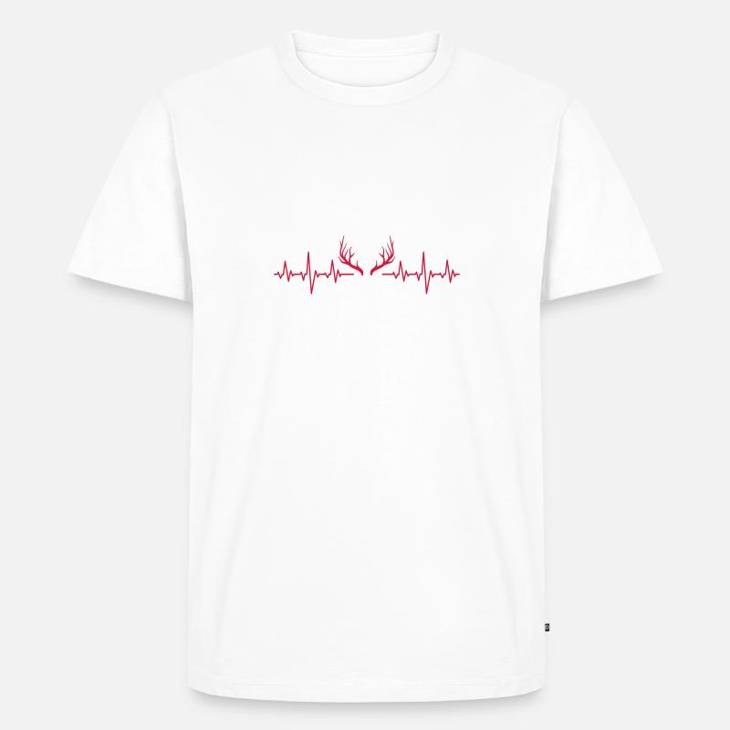 Geweih Jagd - Männer Premium Bio T-Shirt - Weiß