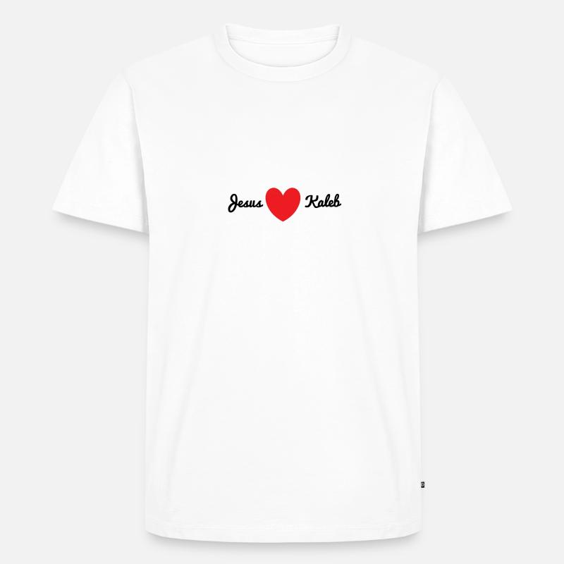 Jesus liebt Kaleb - Männer Premium Bio T-Shirt - Weiß