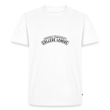 Championnat de basket-ball College League - T-shirt Premium bio Homme - blanc - Devant - Nico (187cm)