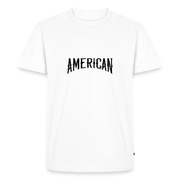 Américain - T-shirt Premium bio Homme - blanc - Devant - Nico (187cm)