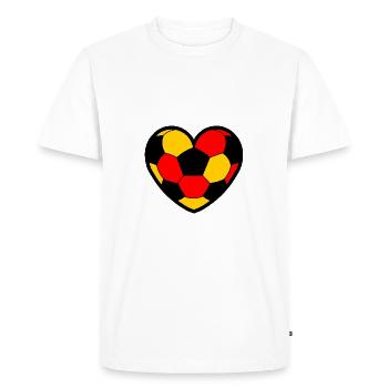 Design de coeur de football cool en Allemagne - T-shirt Premium bio Homme - blanc - Devant - Nico (187cm)