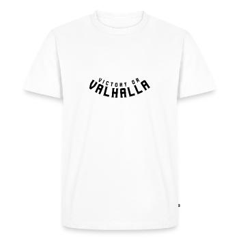 Victoire ou Valhalla - T-shirt Premium bio Homme - blanc - Devant - Nico (187cm)