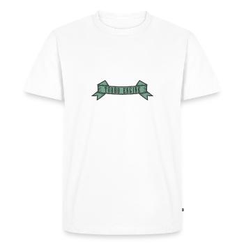 Turbo Engine Banner - Men's Premium Organic T-Shirt - white - Front - Nico (187cm)