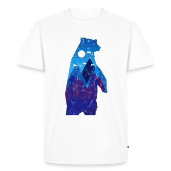 Baer Nature Forest Abstract Vintage - Men's Premium Organic T-Shirt - white - Front - Nico (187cm)