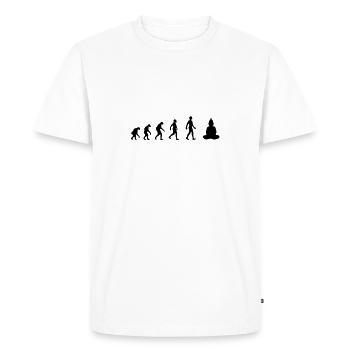 evolution, revolution, meditation, buddha, yoga, - Men's Premium Organic T-Shirt - white - Front - Nico (187cm)