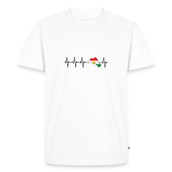 Kurde Heartbeat I Love Kurdistan Heartbeat - T-shirt Premium bio Homme - blanc - Devant - Nico (187cm)