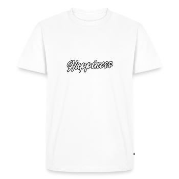 Happiness - Men's Premium Organic T-Shirt - white - Front - Nico (187cm)