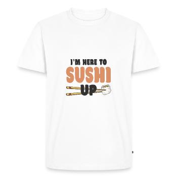 Japanese Food Lover I ́m Here To Sushi Up - Men's Premium Organic T-Shirt - white - Front - Nico (187cm)