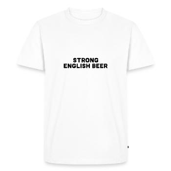 Bière anglaise forte - T-shirt Premium bio Homme - blanc - Devant - Nico (187cm)