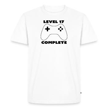 Level 17 completed, level complete, 17 years old - Men's Premium Organic T-Shirt - white - Front - Nico (187cm)