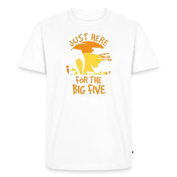 Juste ici pour les Big Five - T-shirt Premium bio Homme - blanc - Devant - Nico (187cm)