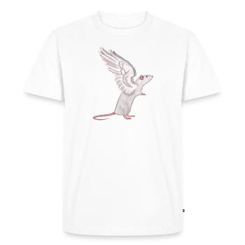 Rat Angel - Men's Premium Organic T-Shirt - white - Front - Nico (187cm)