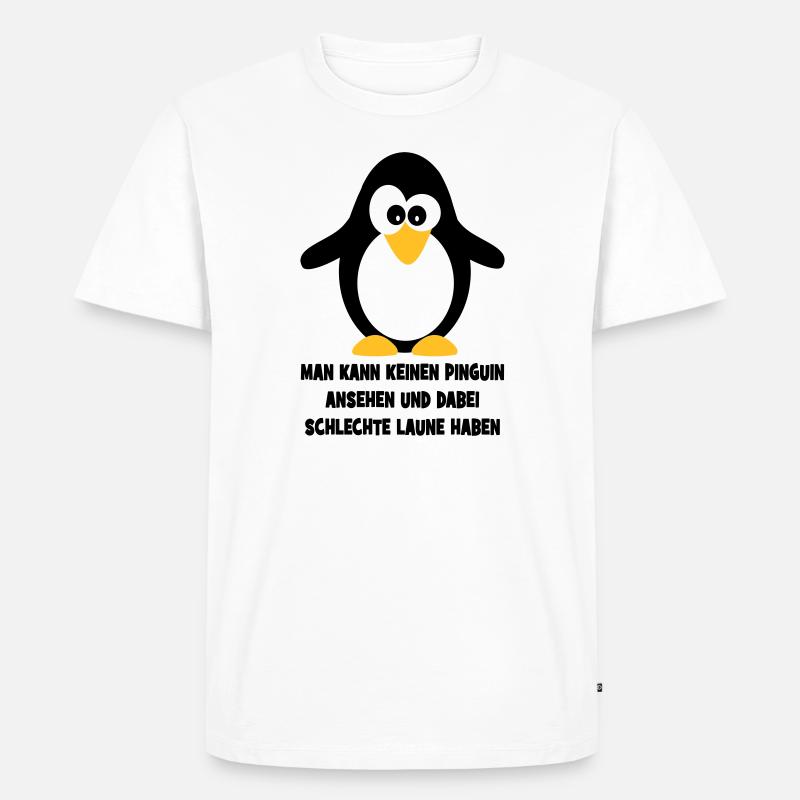 Pinguin - Männer Premium Bio T-Shirt - Weiß
