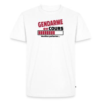 gendarme en cours - T-shirt Premium bio Homme - blanc - Devant - Nico (187cm)