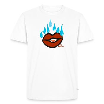 Lèvres à la recherche de larmes v6 00 - T-shirt Premium bio Homme - blanc - Devant - Nico (187cm)