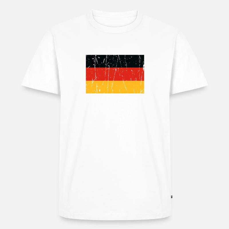 Deutsche Flagge (Eckig) - Männer Premium Bio T-Shirt - Weiß