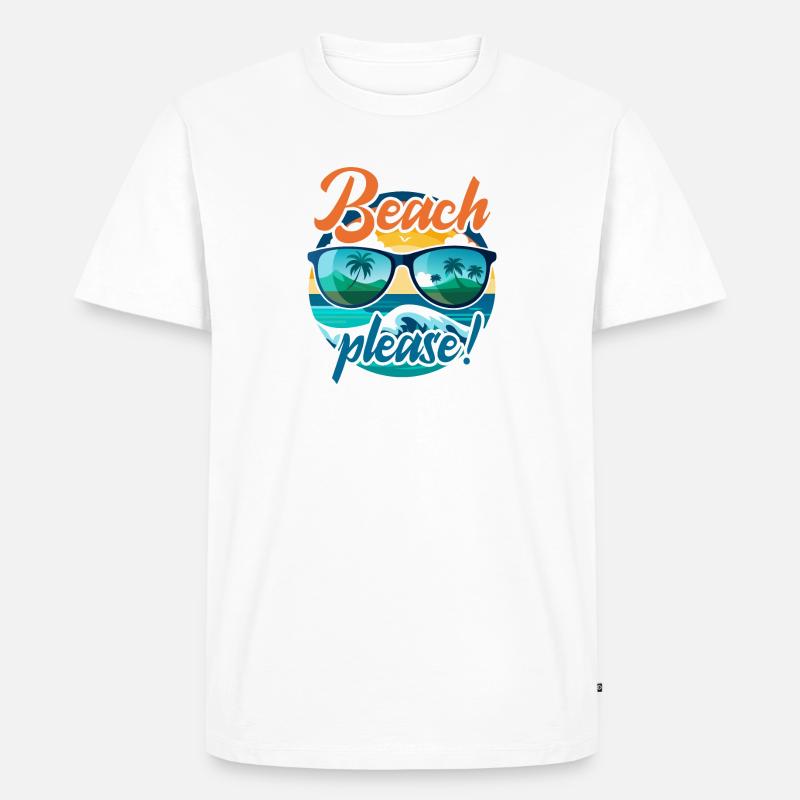 Beach please! - Männer Premium Bio T-Shirt - Weiß