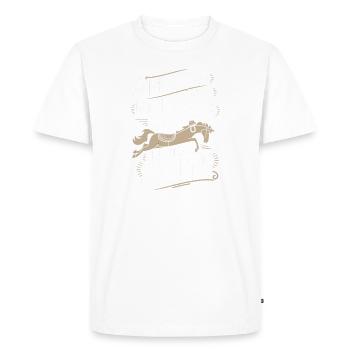 J'peux pas j'ai cheval - T-shirt Premium bio Homme - blanc - Devant - Nico (187cm)