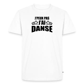 j'peux pas j'ai danse - T-shirt Premium bio Homme - blanc - Devant - Nico (187cm)
