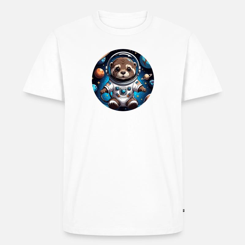 Otter space - Männer Premium Bio T-Shirt - Weiß