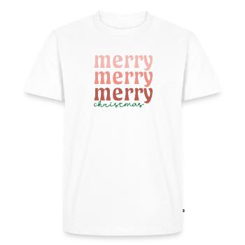 Merry Merry Merry Christmas - Men's Premium Organic T-Shirt - white - Front - Nico (187cm)