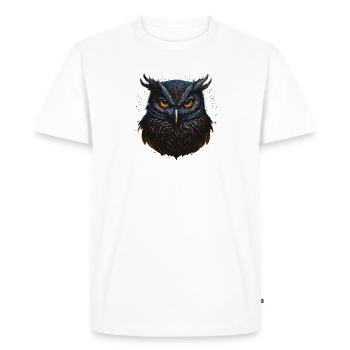 Visage de hiboux mignons - T-shirt Premium bio Homme - blanc - Devant - Nico (187cm)