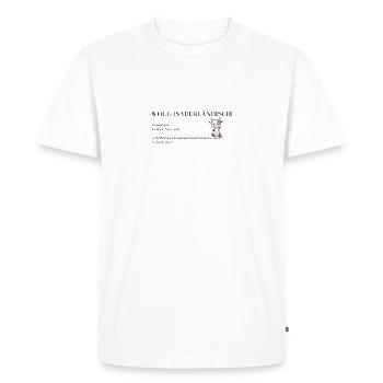 Sauerland ist Dudensache. - Männer Premium Bio T-Shirt - Weiß - Vorne - Nico (187cm)