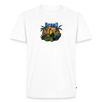 Logo de brasil - T-shirt Premium bio Homme - blanc - Devant - Nico (187cm)
