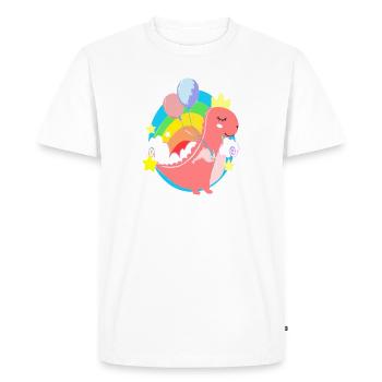 Pink Dinosaurs - Men's Premium Organic T-Shirt - white - Front - Nico (187cm)