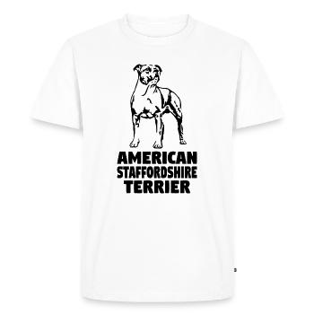 American Staffordshire Terrier debout avec du texte - T-shirt Premium bio Homme - blanc - Devant - Nico (187cm)